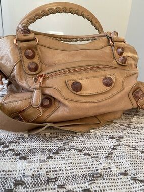 Balenciaga Part time Tan Leather Handbag